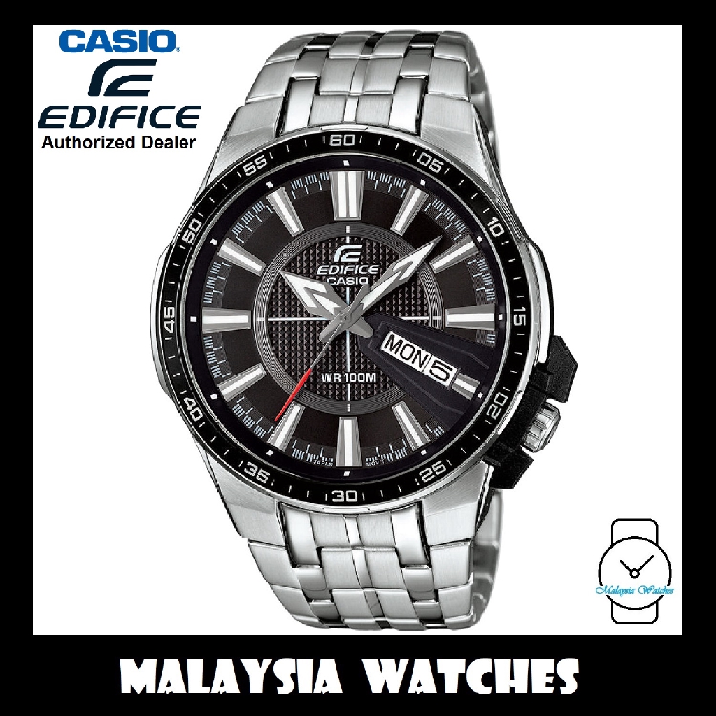 OFFICIAL WARRANTY Casio Edifice EFR 106D 1A Quartz Analog 100M Black Dial Stainless Steel Men s Watch EFR106D EFR 106D