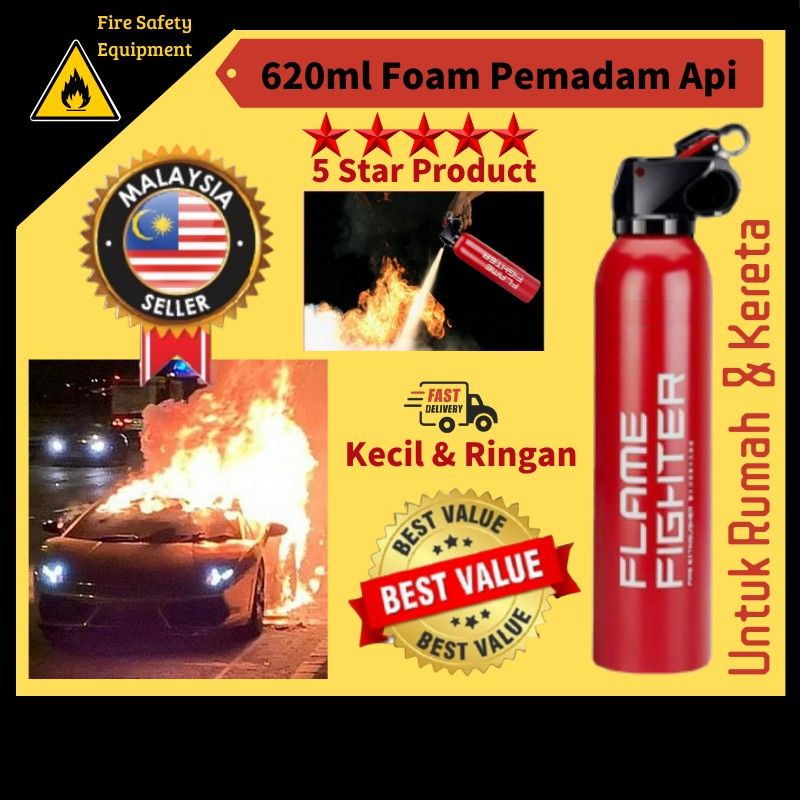 【Ship from JOHOR】620ML Foam Type Fire Extinguisher Car & Home Type Fire