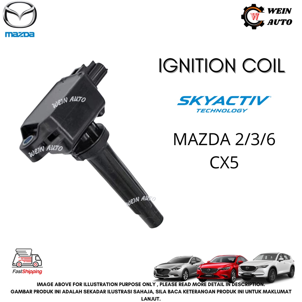 MAZDA GENUINE PARTS IGNITION COIL 4 PIN SKYACTIV MAZDA 3 , 6 , CX5