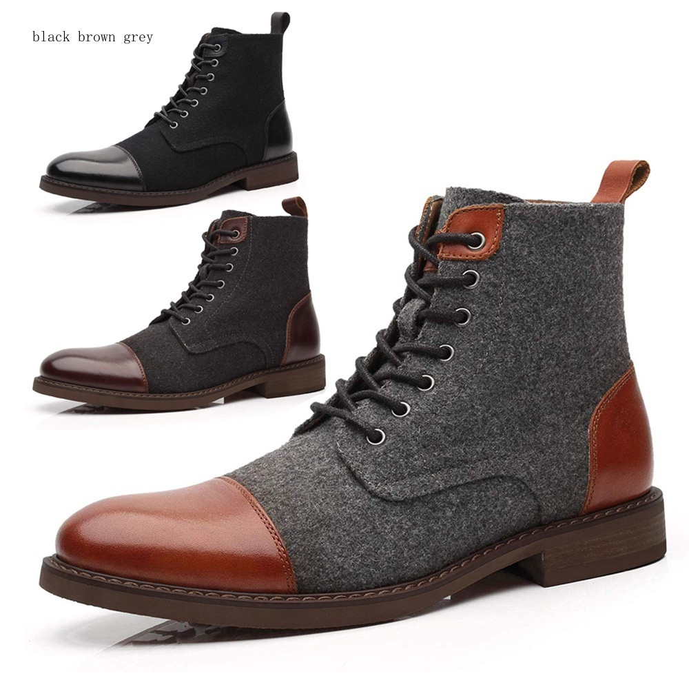 Hpiopl New Product Mens High Top Martin Boots Imitation Wool European American Trendy Autumn 3724