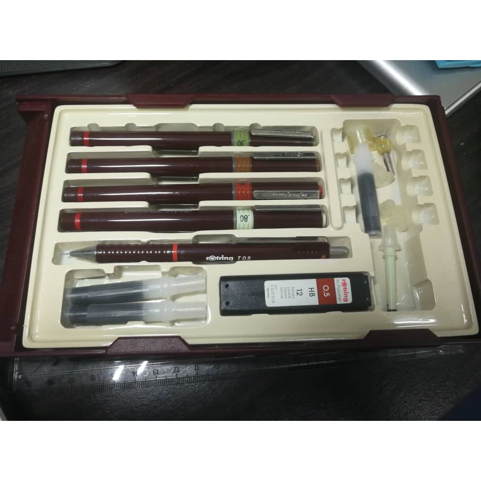 [USED] Rotring Rapidograph Technical Drawing Pen College Set Technical