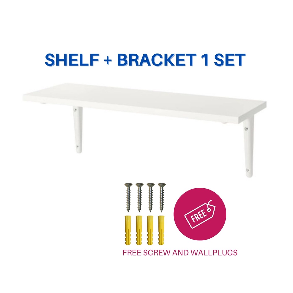 IKEA BURHULT SIBBHULT WALL SHELF WHITE RAK DINDING FLOATING RACK SHELF Shopee Malaysia