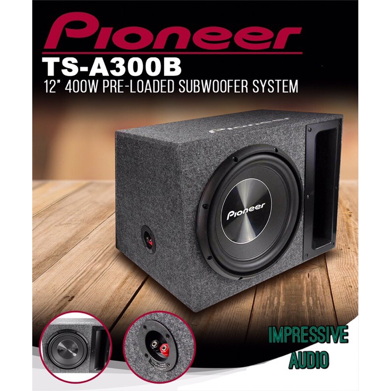 PIONEER TS-A300B 12” pre-loaded bass-reflex (ported) subwoofer