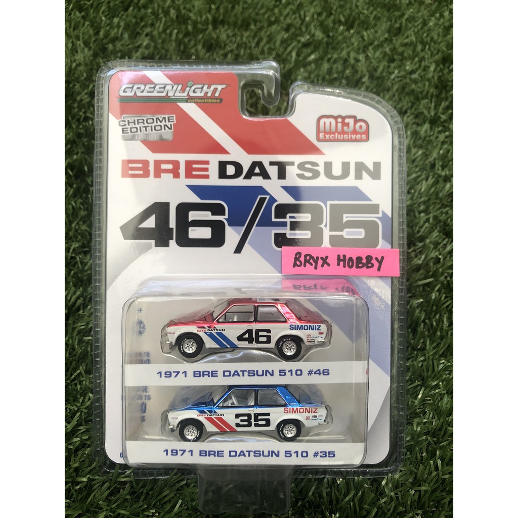 Greenlight MiJo Exclusives BRE Datsun Chrome Edition 2-Pack 1971 BRE Datsun  510 No.46 Red & No.35 Blue #51230 (1:64) | Shopee Malaysia