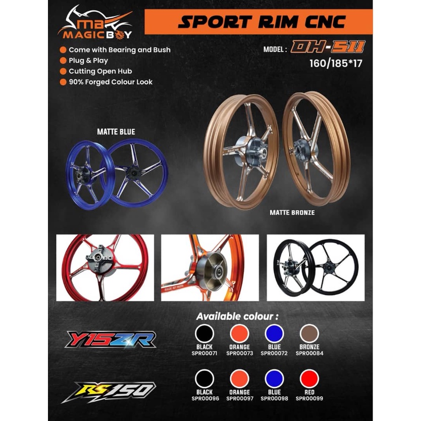 MAGICBOY 511 CNC Sport Rim Y15ZR / RS150 / SOLARIZ & AVANTIZ 160/185 ...