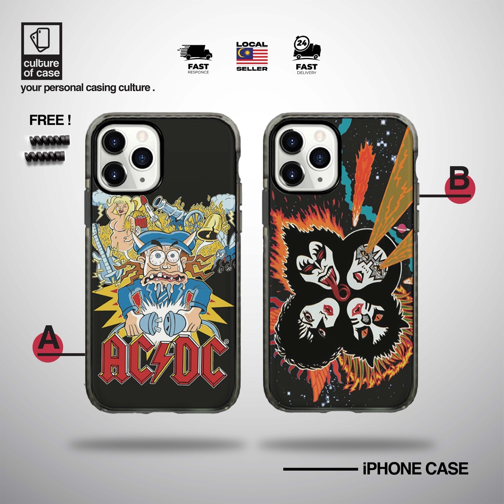 ACDC METALICA PHONE CASE (Black Border) IMD Soft Case 6 Until 15 PRO ...