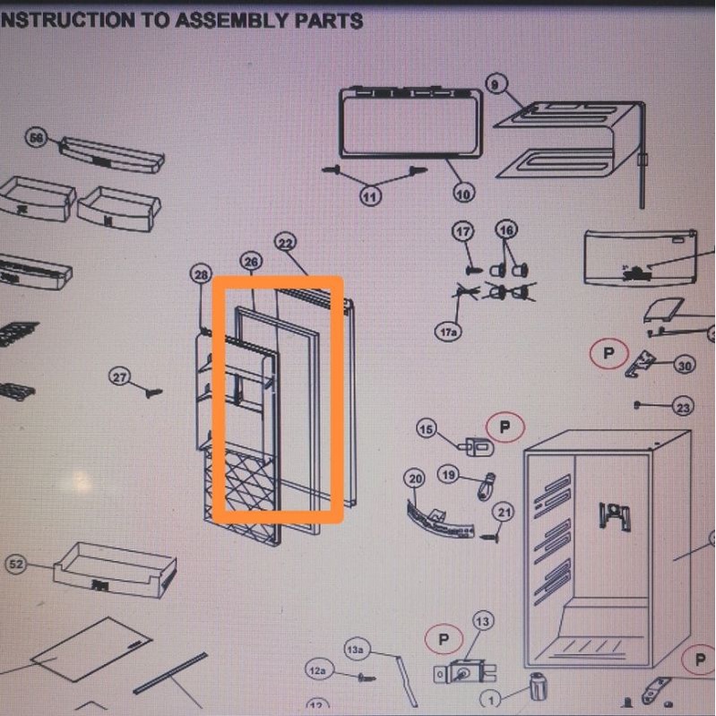 Panasonic single door fridge ( GASKET ORIGINAL ) NAAF162SNMY Shopee