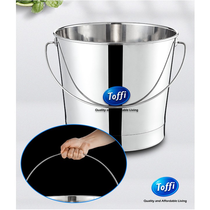 TOFFI Baldi Besi Keluli Tahan Karat Stainless Steel Kitchen Bucket Pail ...