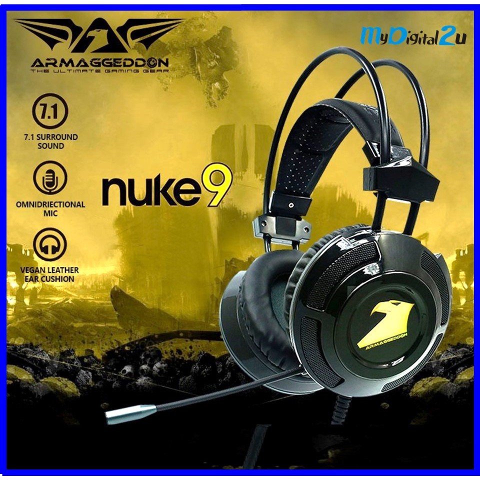 Armaggeddon Nuke 9 7.1 Surround Gaming Headphones with Mic For PC and Laptops with 7 colour Lighting