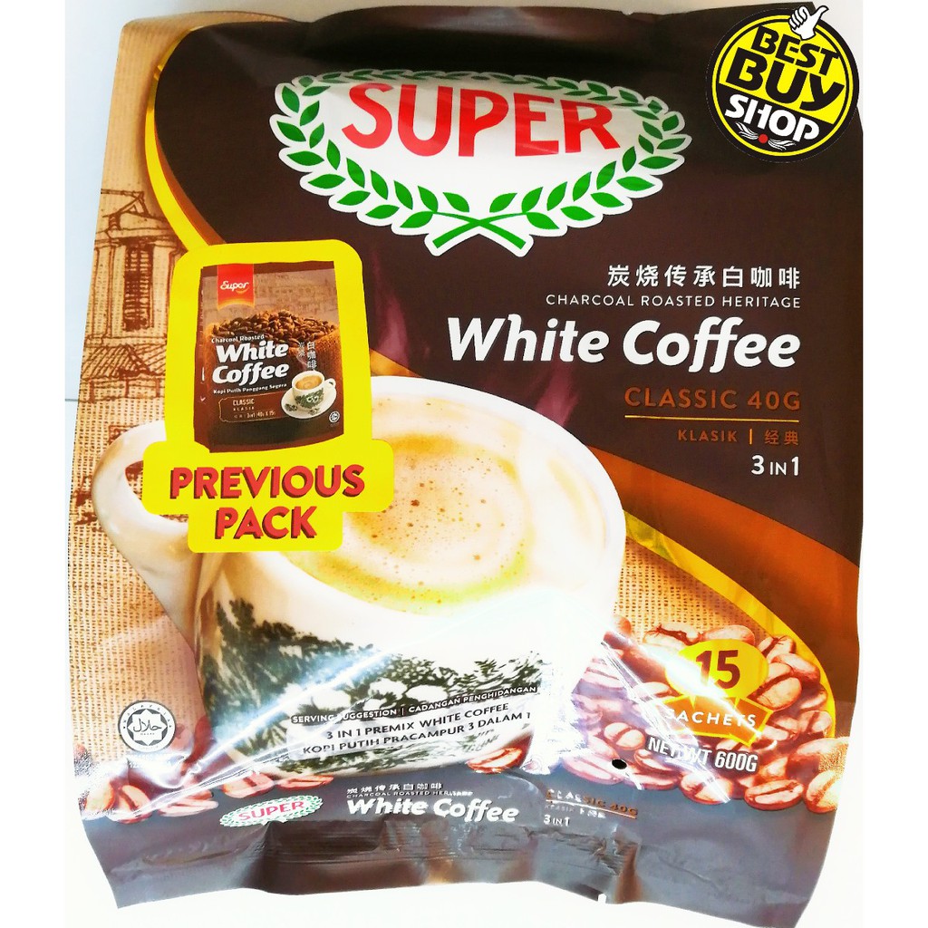 Super Charcoal Roasted White Coffee 3in1 - Classic (40g x 15's ...