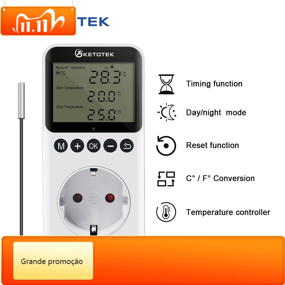 QSJZHY KT3200 Digital Thermostat Timer Switch Temperature Controller