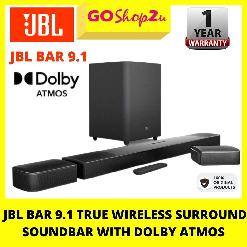 JBL BAR 9.1 TRUE WIRELESS SURROUND 9.1 Channel Soundbar System With ...