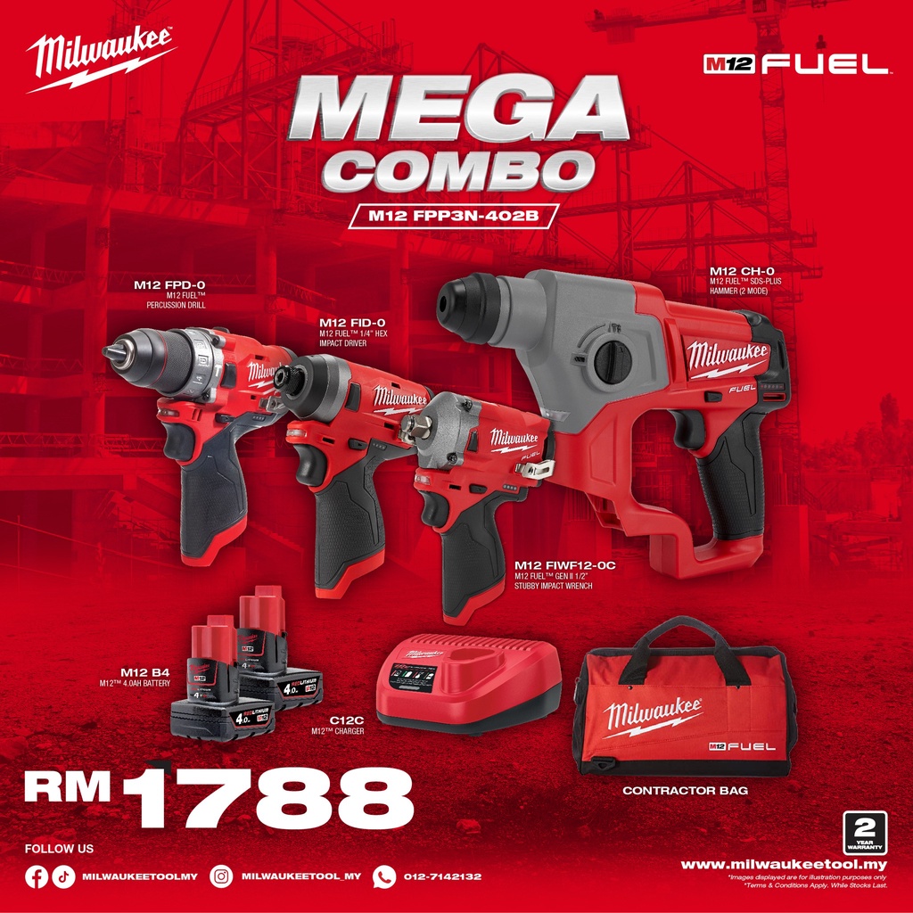 MILWAUKEE M12 FUEL MEGA COMBO SET Shopee Malaysia