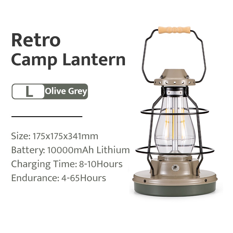 Naturehike Outdoor Retro Atmosphere Camp Lantern Rechargeable IPX4 ...