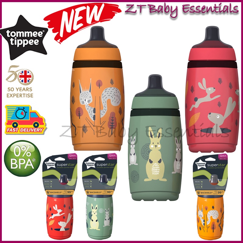  Tommee Tippee Superstar Insulated Sportee Toddler Water Bottle,  INTELLIVALVE 100% Leak-Proof & Shake-Proof