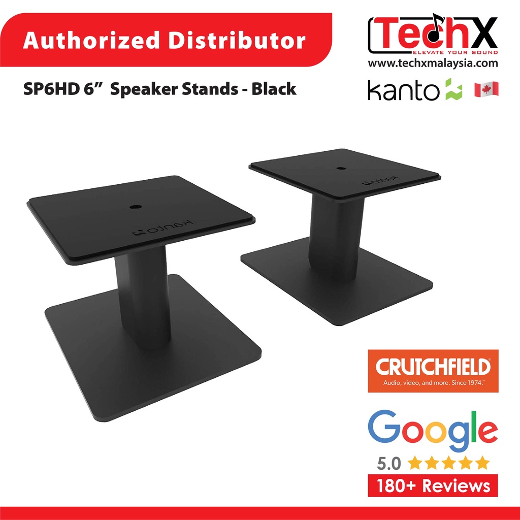 Kanto SP6HD 6” Desktop Speaker Stands (Pair) – Black