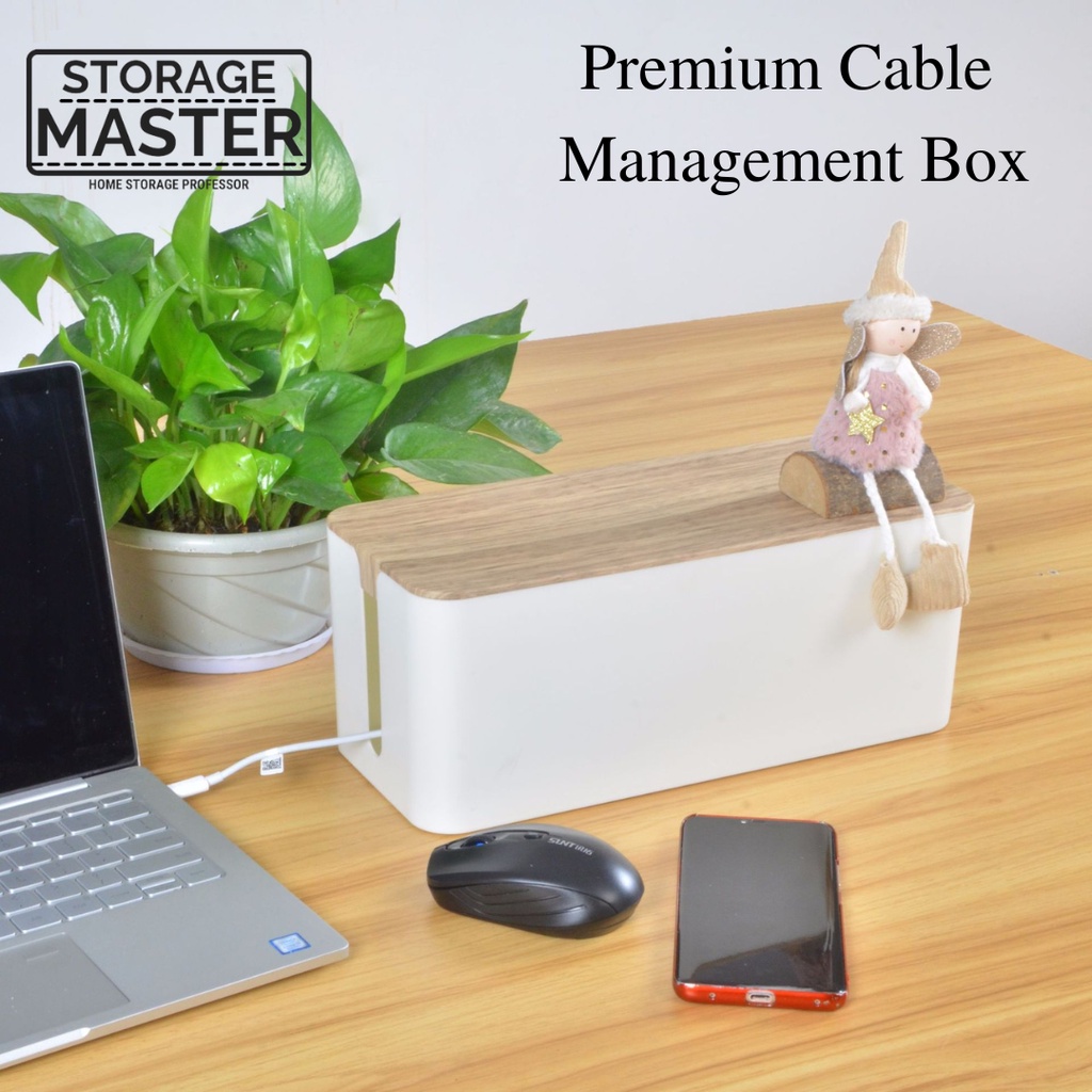 Premium Cable Management Storage Box Minimalist Muji Design Desktop