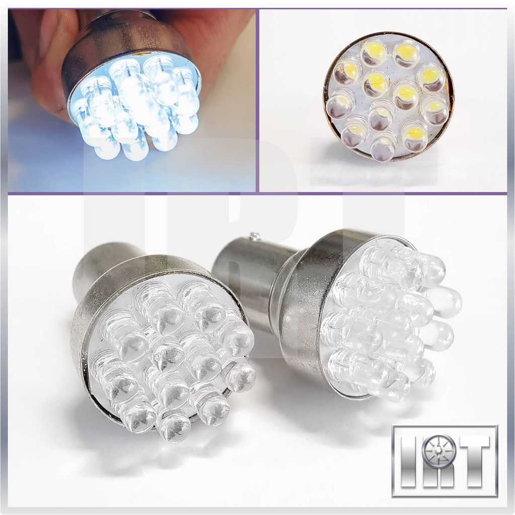 12 LED Brake Bulb Light Lamp Signal Turn Tail Lampu Kereta Brek White Putih Puteh Viva Elite
