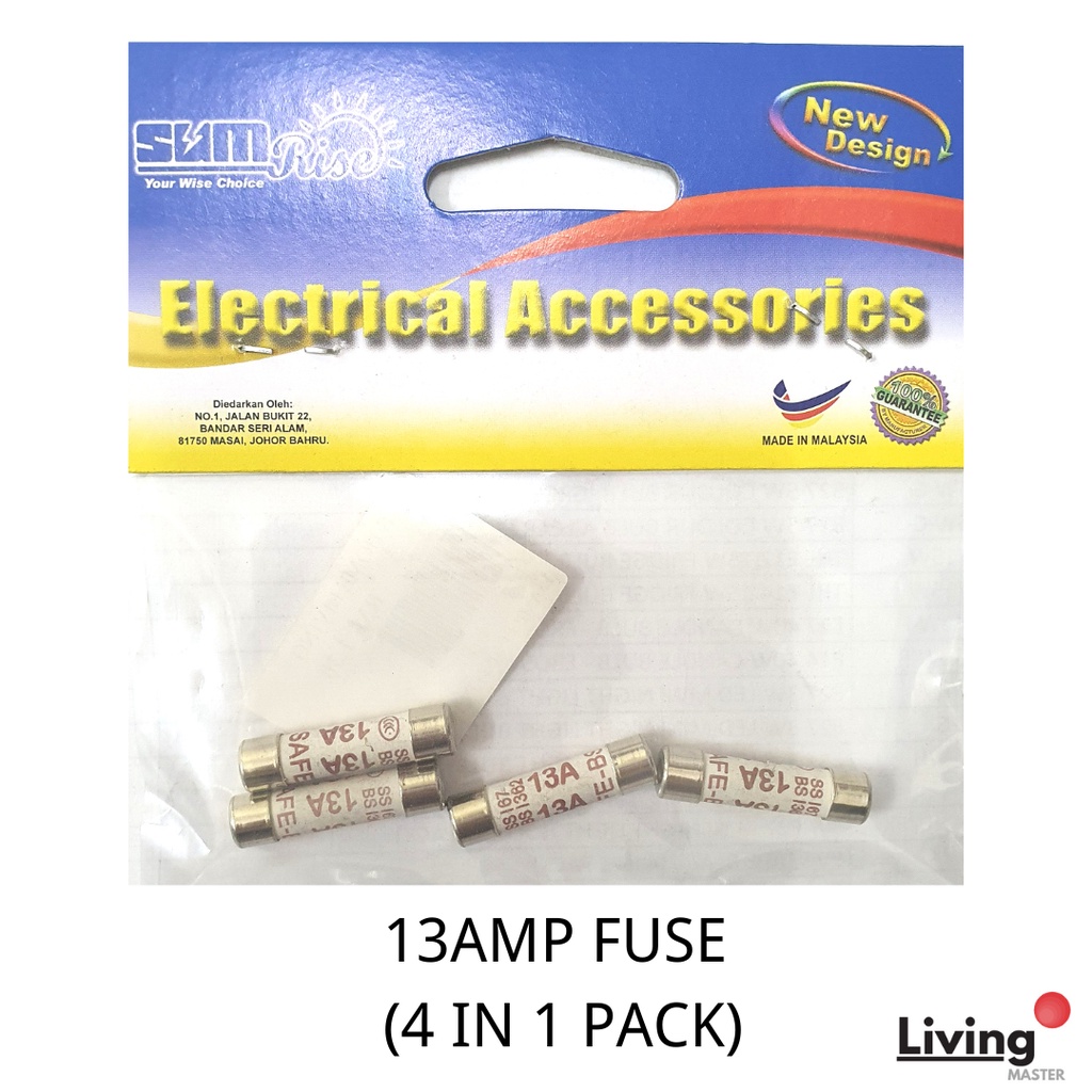 13AMP Fuse (4 IN PACK) High Quality Replacement Fuse Switch Fuse Plug