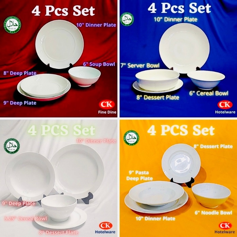 CK Porcelain, 4 Pcs Value Dining Set / Ceramic Dinner Set / Dinner ...
