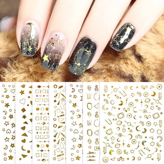 Nail Decoration F Transfer Sticker, Gold Flower Nail Stickers