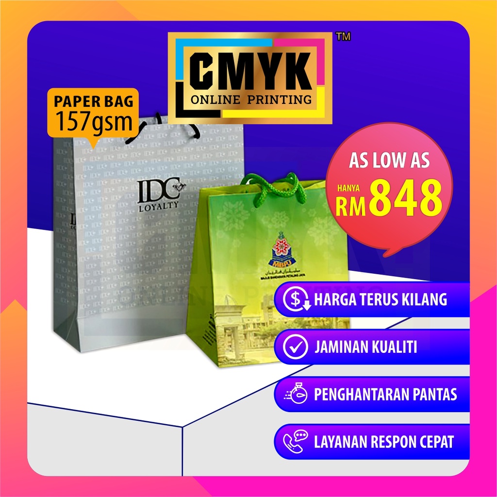 [HARGA KILANG] Paper Bag Custom Printing Material 157gsm Art Paper