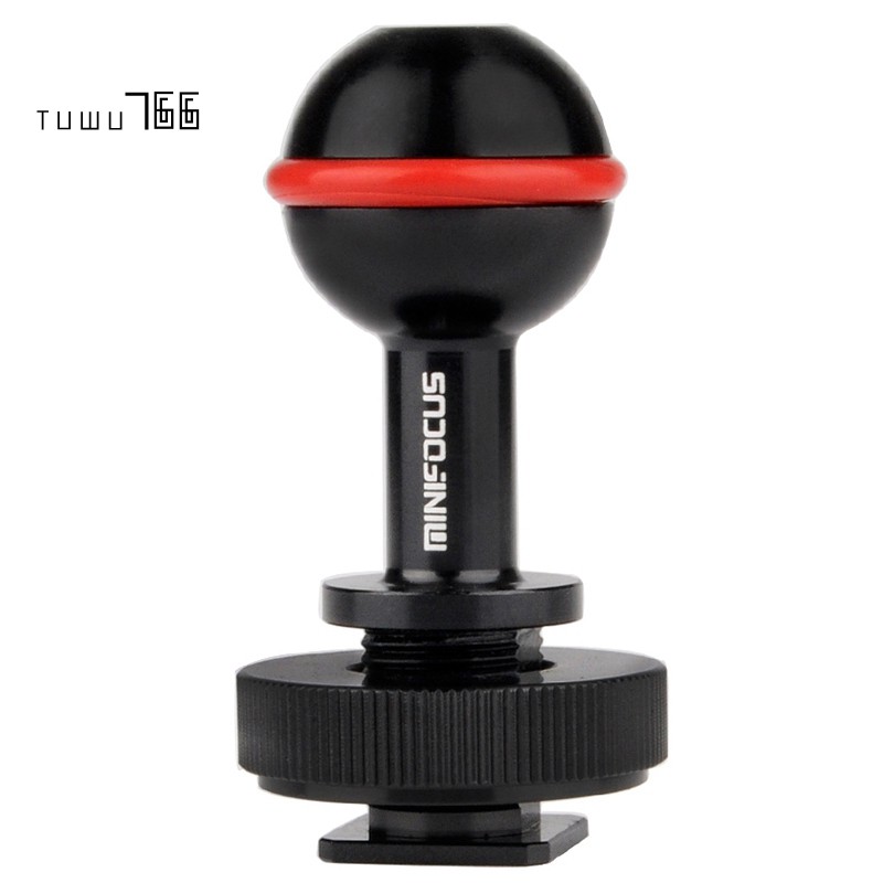 Diving Cold Shoe 1 Inch Ball Mount Head Base Adapter Connector For