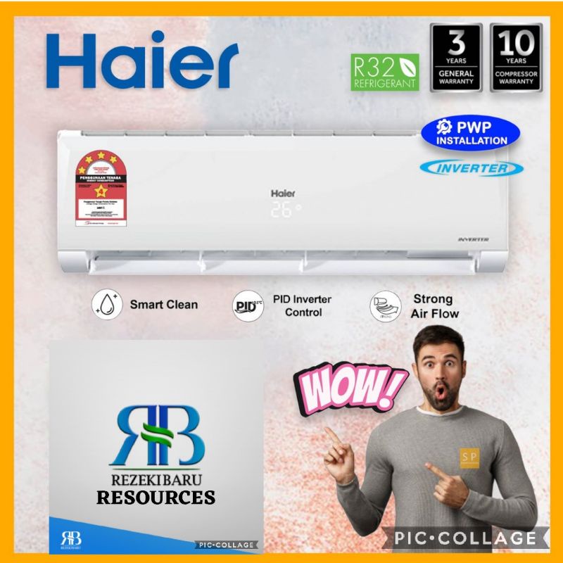 Haier inverter Aircond R32 1hp/1.5Hp /2Hp Aircond Energy save/Delivery ...