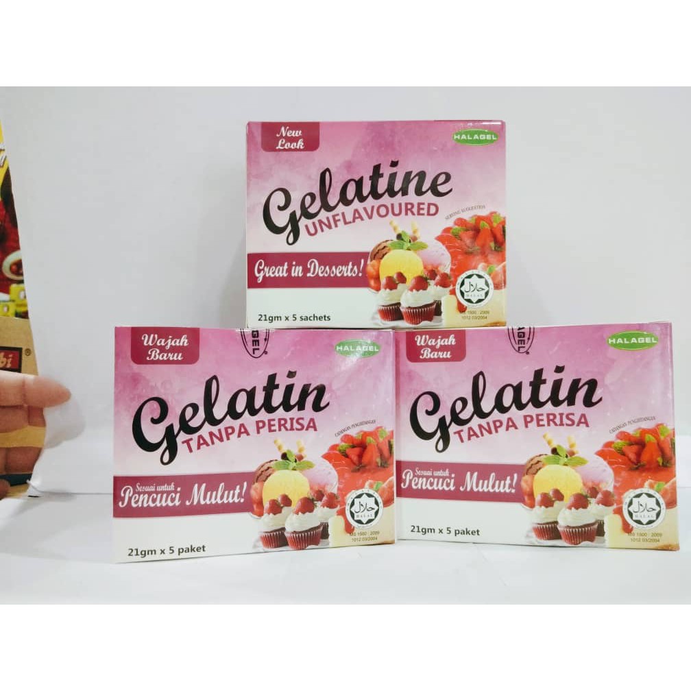 Halagel Gelatin Tanpa Perisa (21gm x 5 sachets) Shopee Malaysia