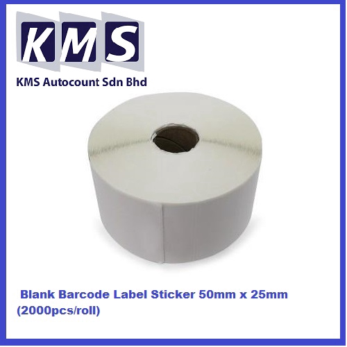 Blank Barcode Label Sticker 50mm x 25mm (2000pcs/roll) | Shopee Malaysia