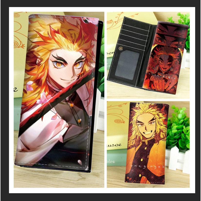 Anime Kimetsu No Yaiba Demon Slayer Bifold PU Long Wallet Rengoku ...