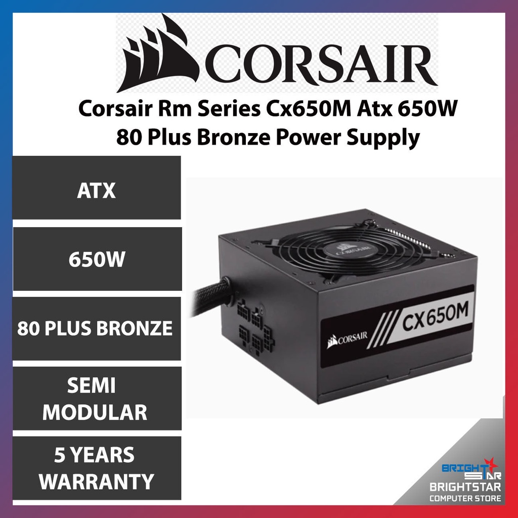 Corsair Rm Series Cx650m Atx 650w 80 Plus Bronze Power Supply 