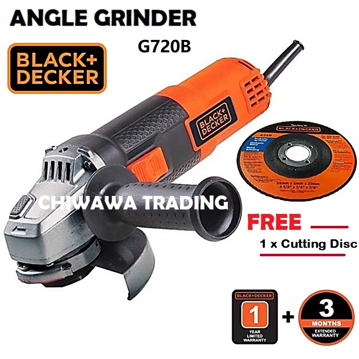 BLACK DECKER G720B Electric Angle Grinder 820W 12000 min