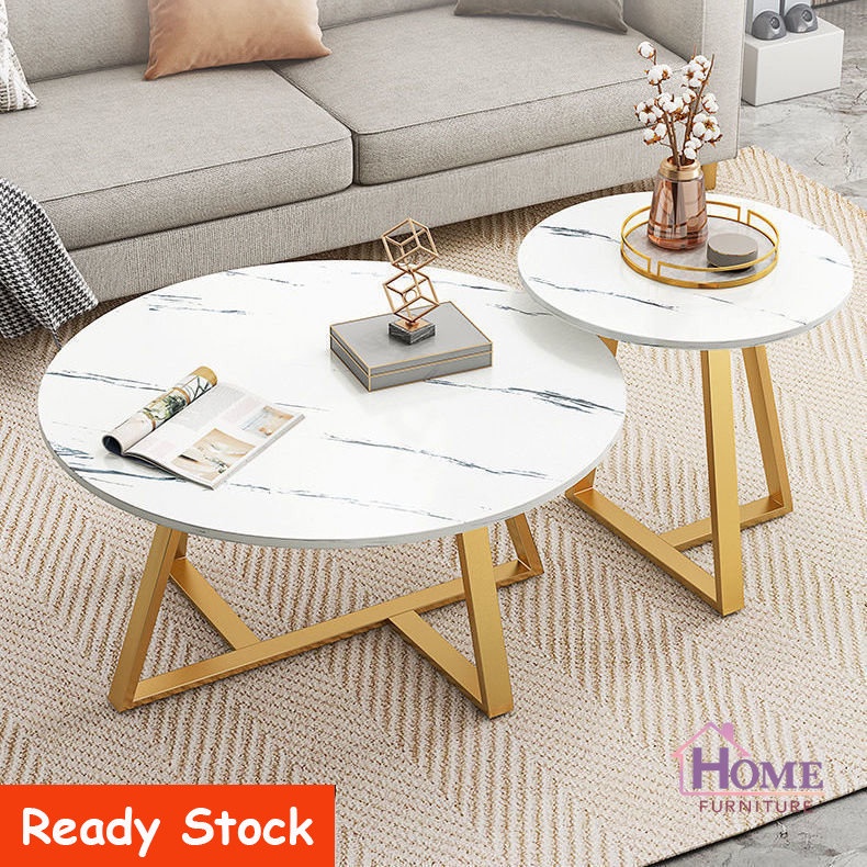 🍁Ready Stock🍁Light luxury coffee table/simple round small table/living