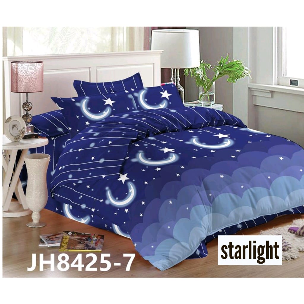 Moon Star Print Pattern Bed Set Quilt