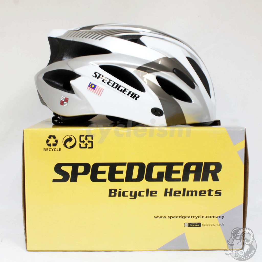SpeedGear Bicycle Helmet Adult White/Grey (Each) | Shopee Malaysia