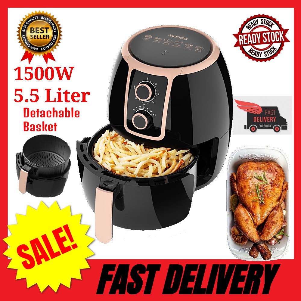 Air Fryer 1500W 5.5L Large Capacity Air Fryer Oil Free Air Fryer