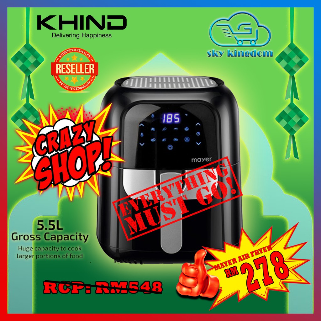 KHIND MMAF501D MAYER Digital Air Fryer Shopee Malaysia