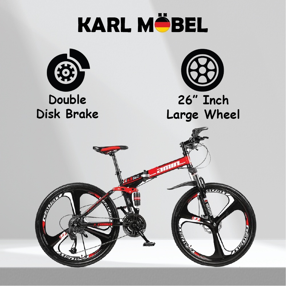 Basikal lipat dewasa Mountain bike bicycle 26 inch MTB Folding foldable ...