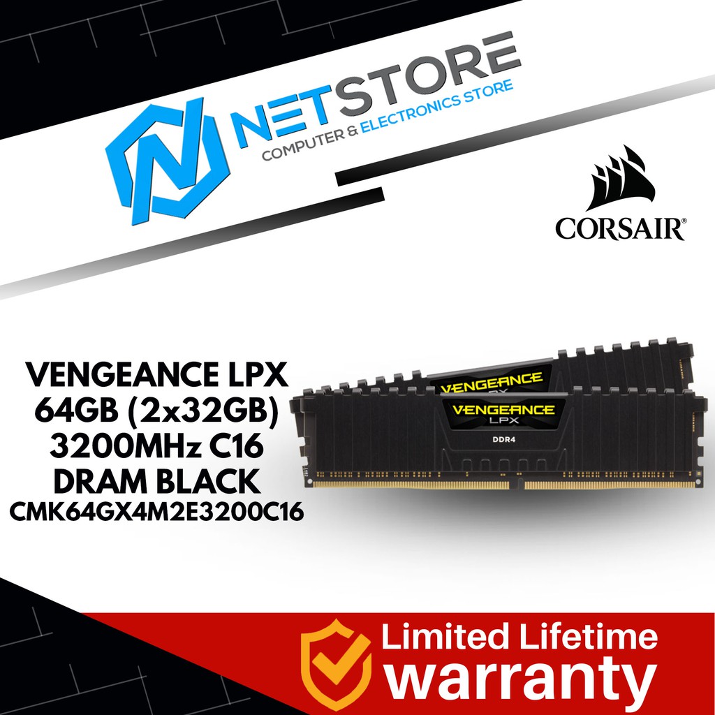 CORSAIR VENGEANCE LPX GB 2xGB MHz C DDR4 DRAM BLACK