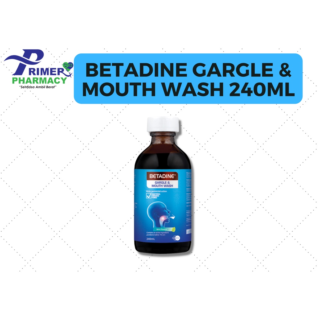 2 X Bétadine Gargle & Mouth Wash 240ml Povidone Iode 1.0% EXPÉDITION RAPIDE