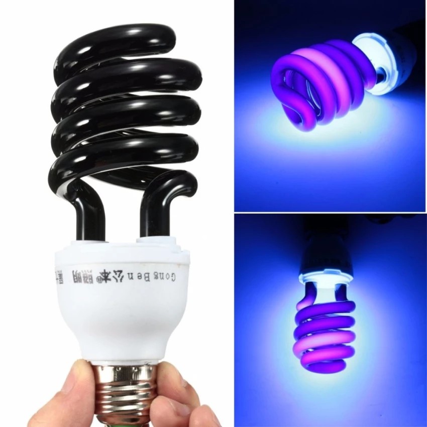 E27 40W Energy Saving UV Ultra Violet Black Stage Sprial Lamp Light ...