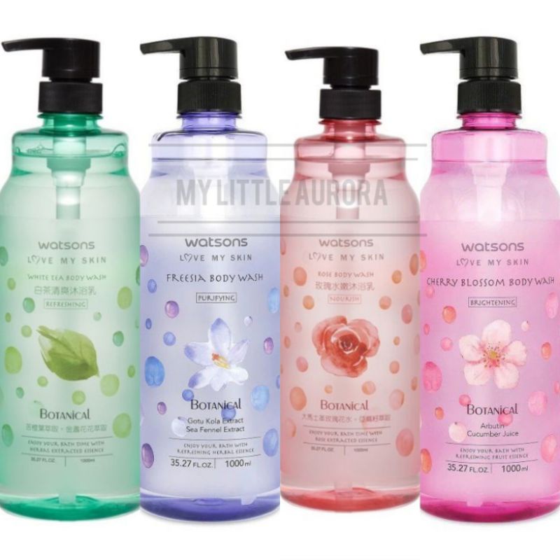 WATSONS Love My Skin Body Wash White Tea/ Rose/ Cherry Blossom/ Freesia