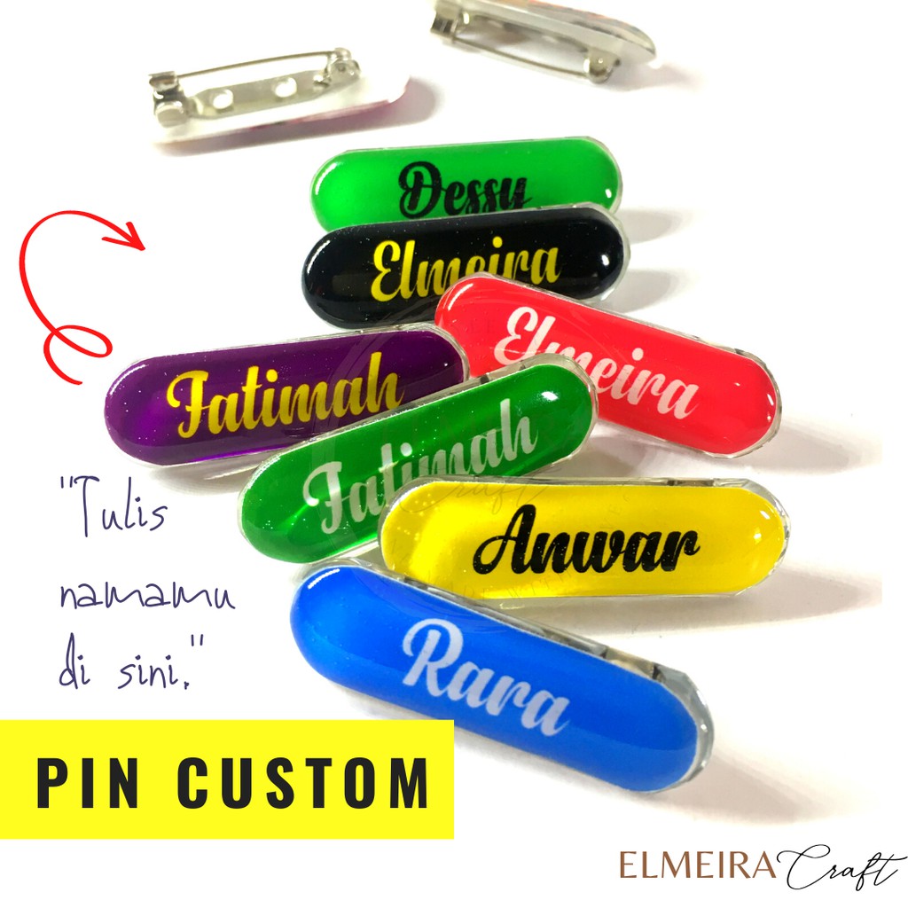 Custom Hijab pin Name chin hijab pin premium brooch lockpin with grade ...