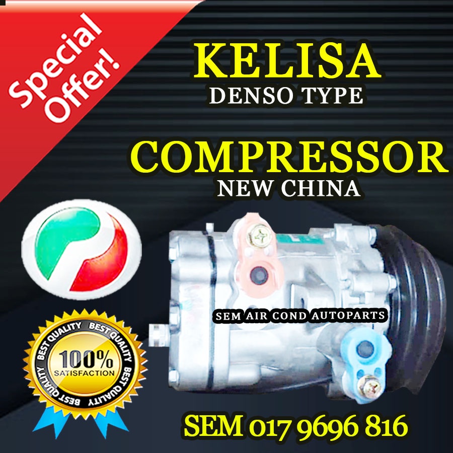 PERODUA KELISA DENSO ND TYPE MODIFY SANDEN OEM CHINA NEW COMPRESSOR