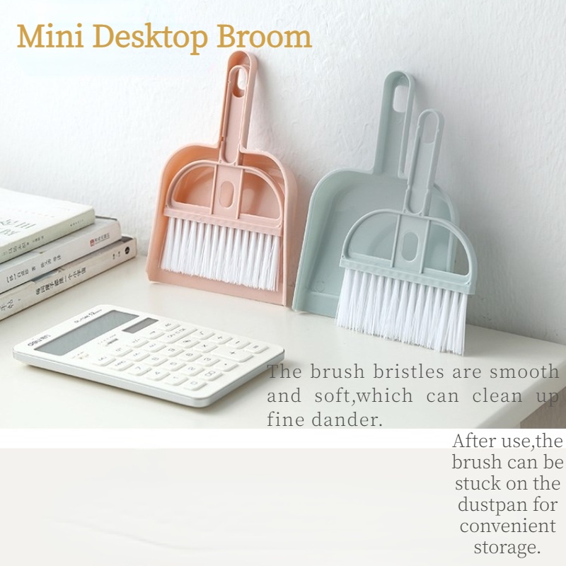 Mini Desktop Broom Dustpan Set /Car Broom/ Bed Hair Dustpan /Small Broom/ Keyboard Brush