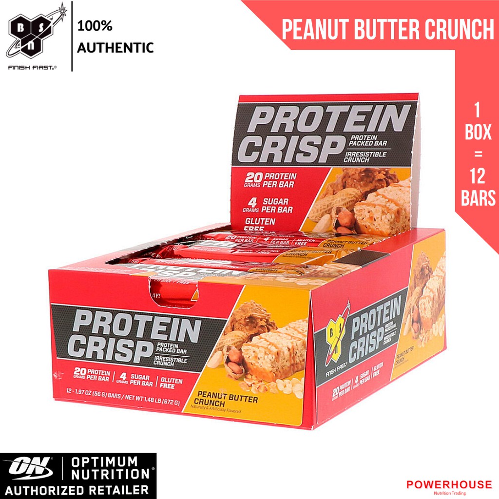 [MIXED] BSN Protein Crisp Bar, 1 box of 12 bars [Protein Snack ...
