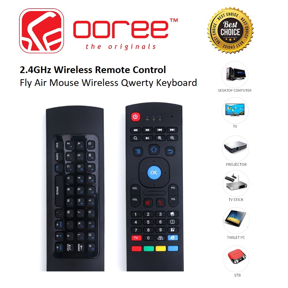 2.4GHZ WIRELESS REMOTE CONTROL MX3 FLY AIR MOUSE KEYBOARD WIRELESS ...