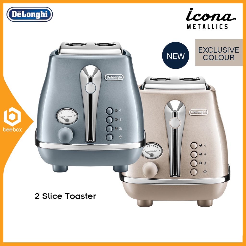 DeLonghi CTOT2003 Icona Metallics Toaster 2 Slices 900W CTOT2003.AZ
