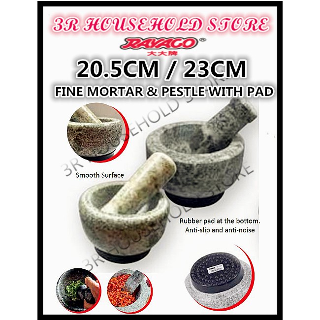 RAYACO 20.5CM / 23CM Extra Large Mortar And Pestle/ Mortar Set/ Lesung